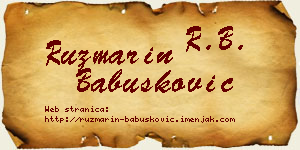 Ruzmarin Babušković vizit kartica